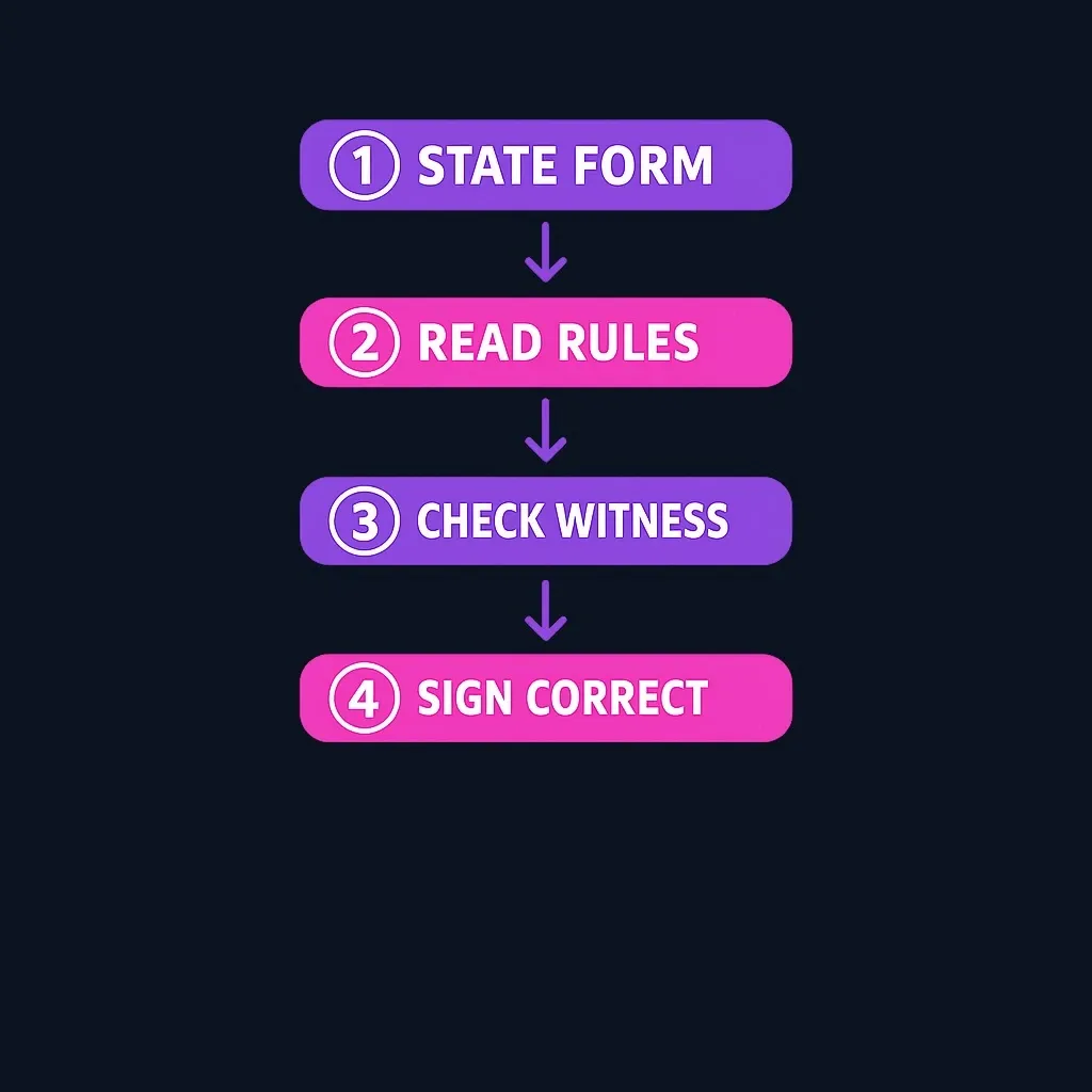 Step-by-step decision flowchart for executing a living will correctly