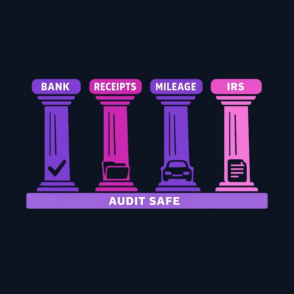 Four-pillar system for safe self-employment deduction recordkeeping