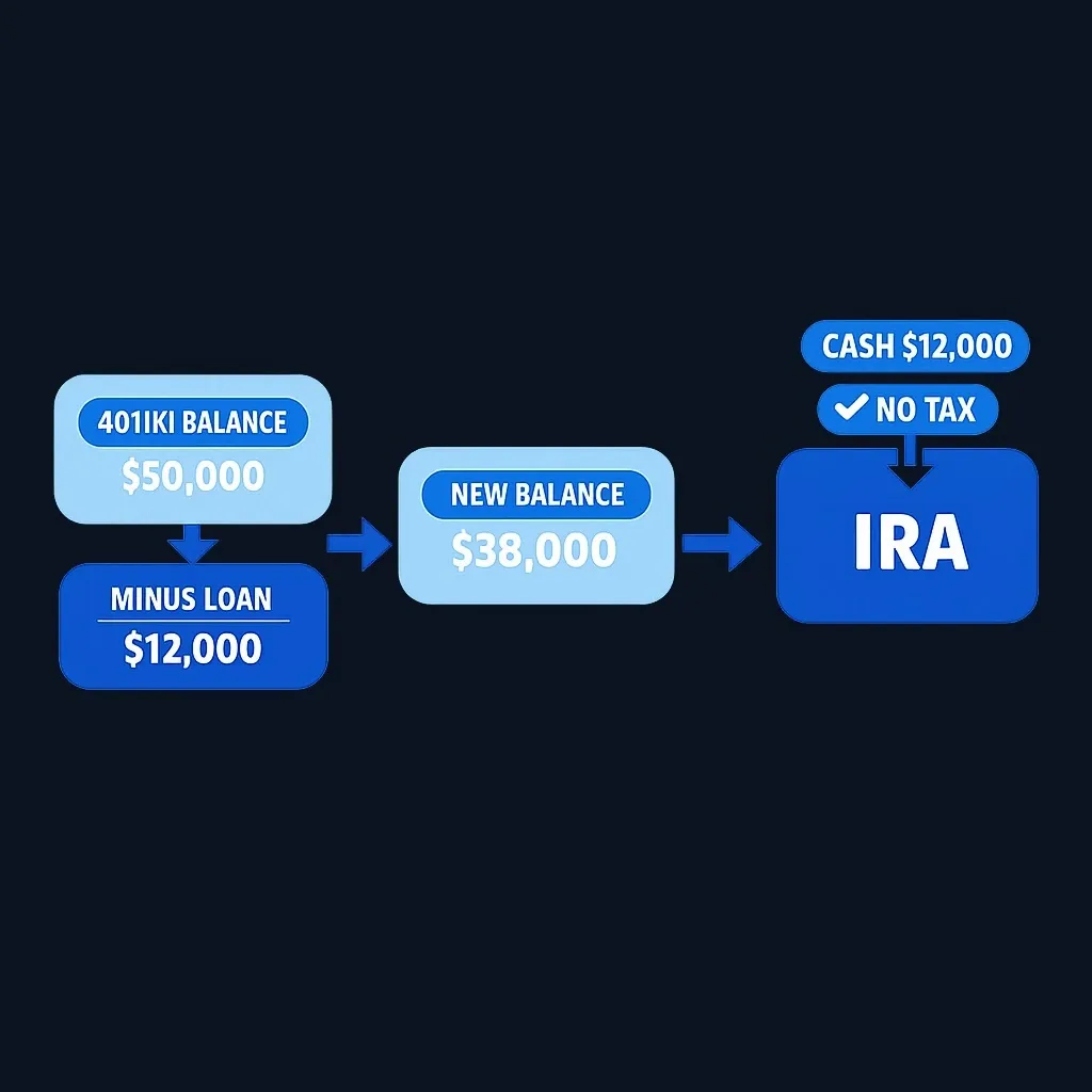 Flow diagram showing 12000 dollar offset and replacement rollover
