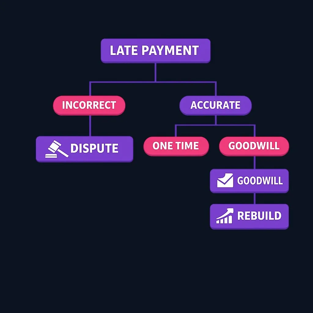 Decision tree for removing late payments