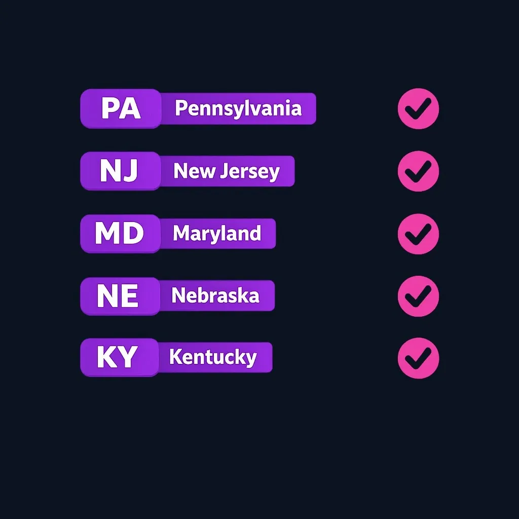 Visual reference showing the five states that currently impose inheritance tax