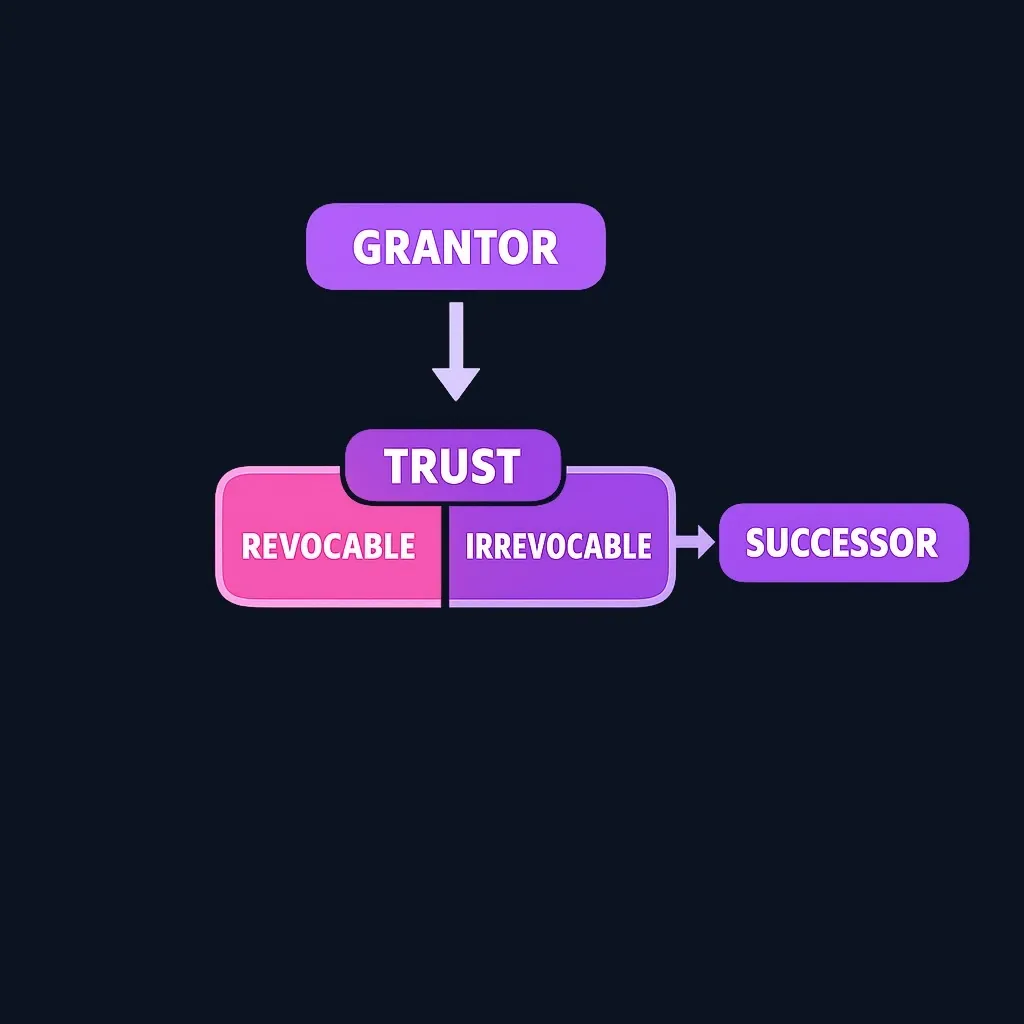 Diagram showing the four key trust roles and how they relate to each other