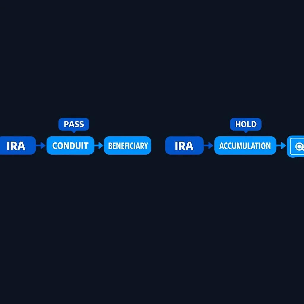 Comparison of conduit trust versus accumulation trust distribution flows