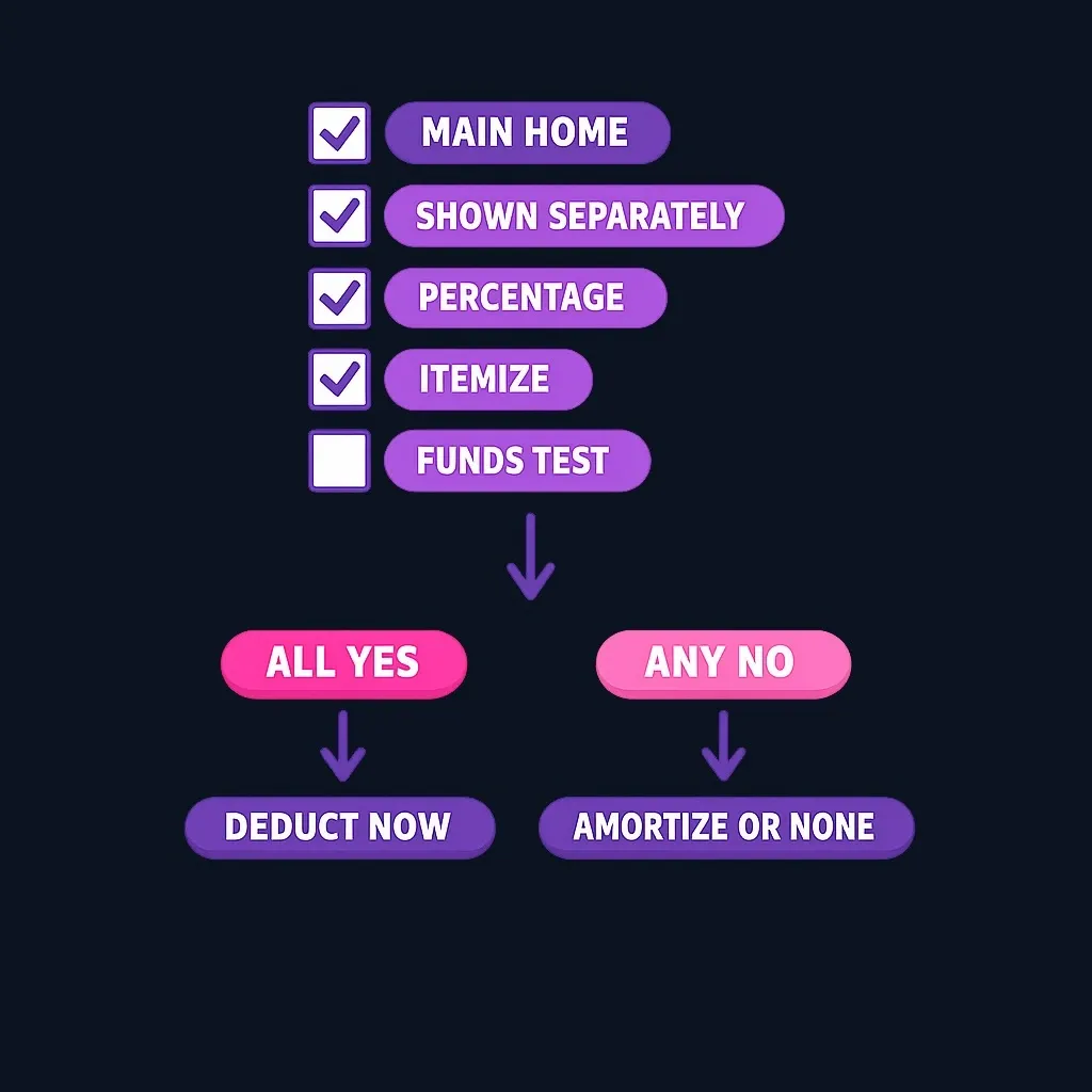 Checklist flowchart for qualifying mortgage points