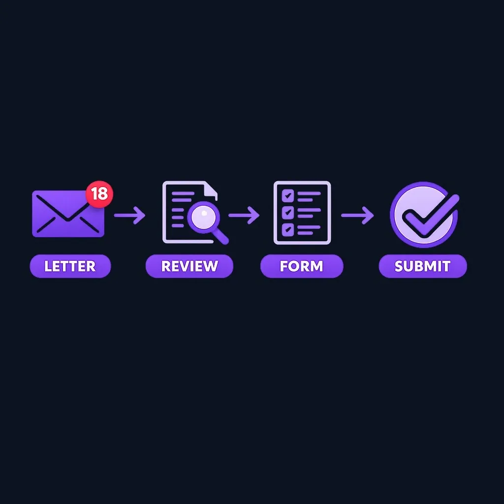 Step-by-step timeline showing the process when turning 18 and requesting benefit continuation