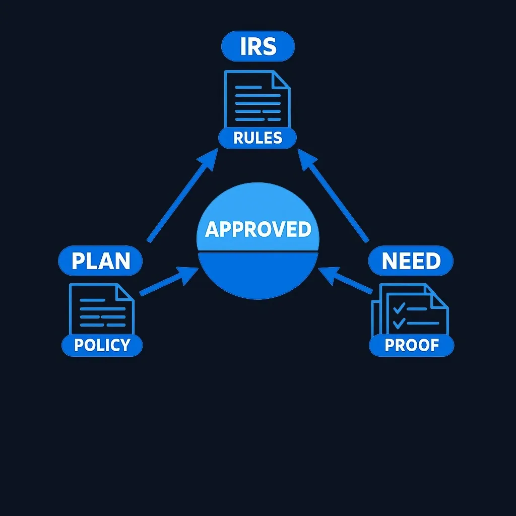 Diagram showing IRS hardship withdrawal approval process