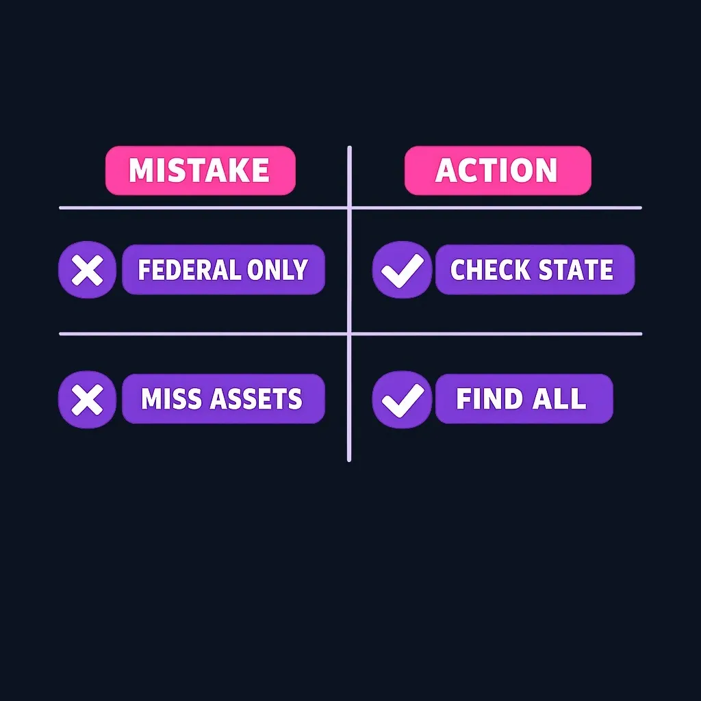 Comparison diagram showing common inheritance tax mistakes and the correct actions to take