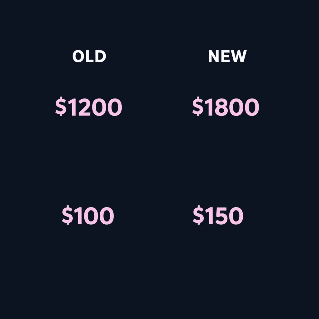 Comparison chart showing old policy versus new policy across premium cost, coverage level, and monthly escrow impact