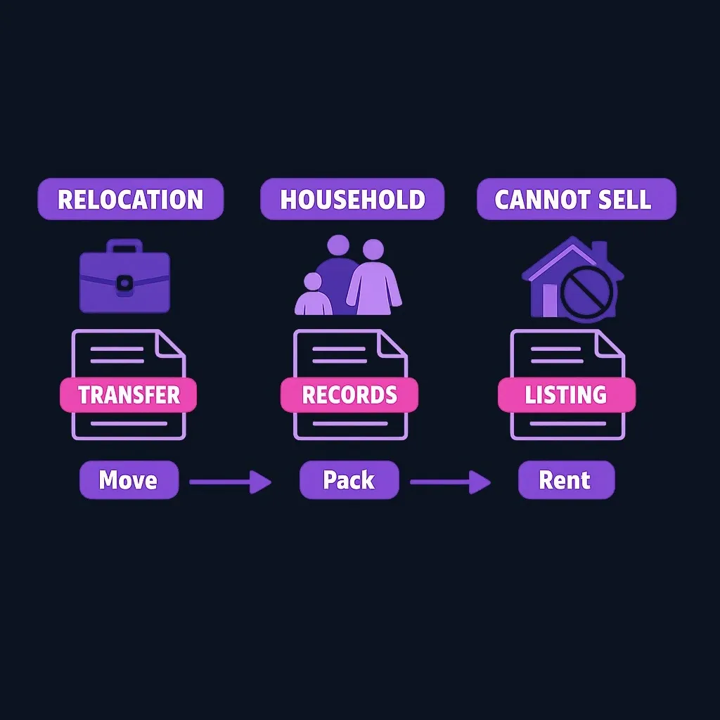 Visual comparison of the three main HUD exception categories with their documentation requirements