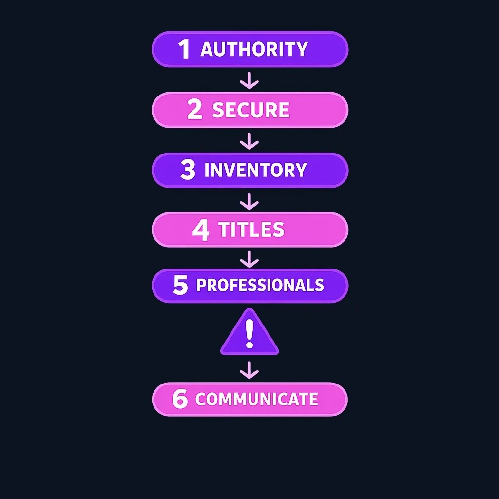 Step-by-step workflow diagram for successor trustee responsibilities