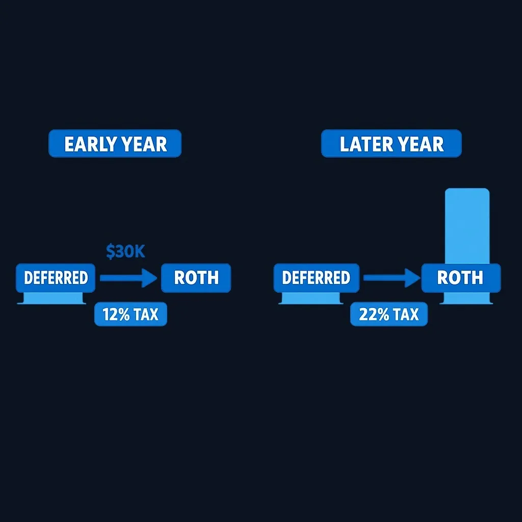 Example of early retirement Roth conversion tax impact