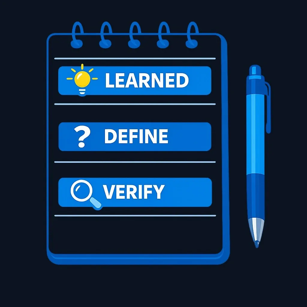 Three-part note-taking system for turning YouTube videos into learning