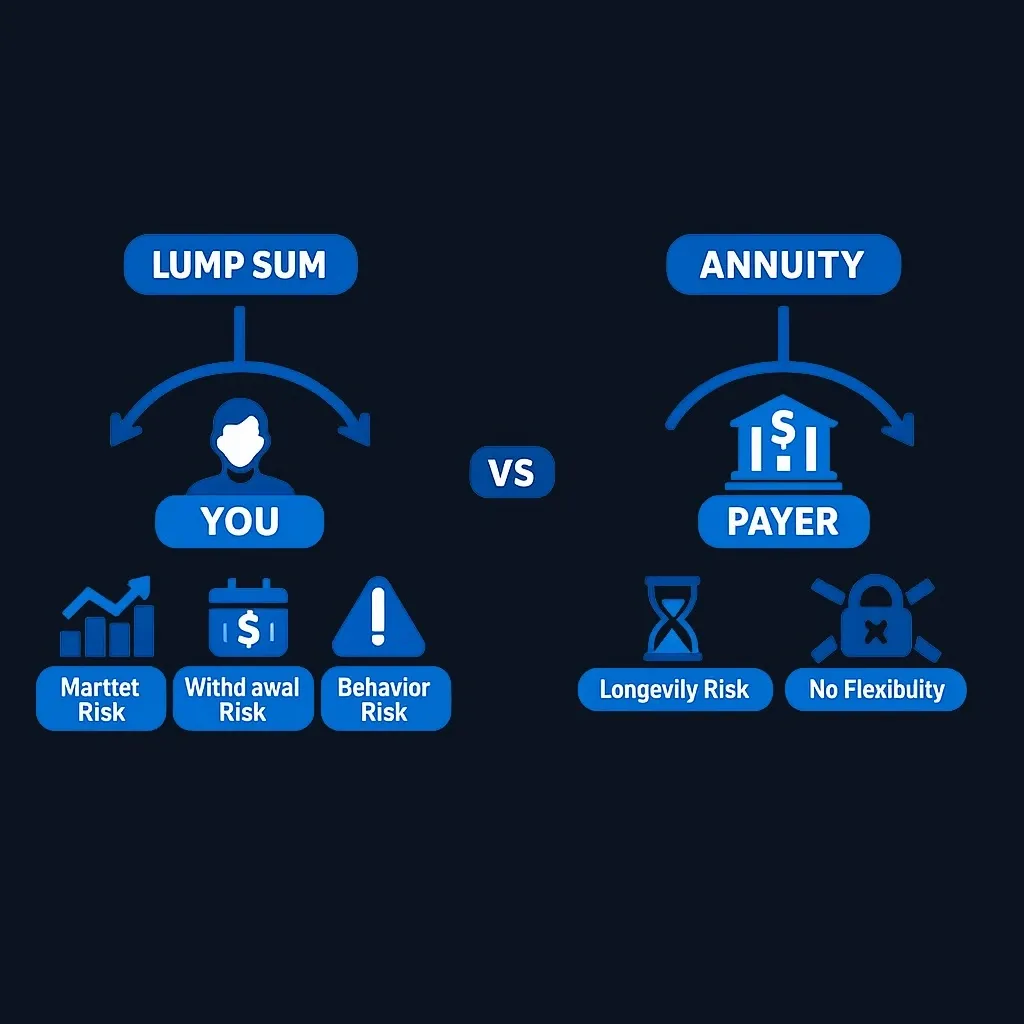Comparison of risk transfer between lump sum and annuity