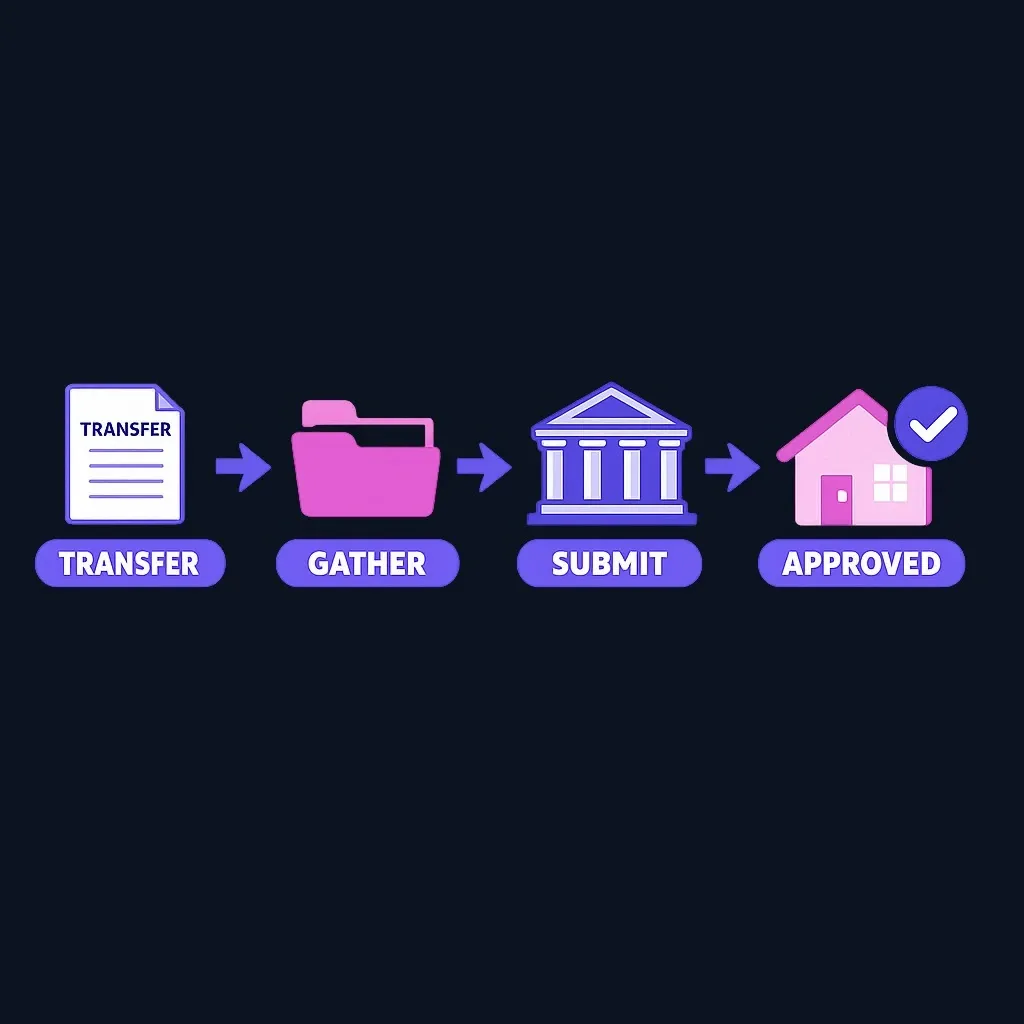 Step-by-step flow of the relocation exception process from transfer to loan approval