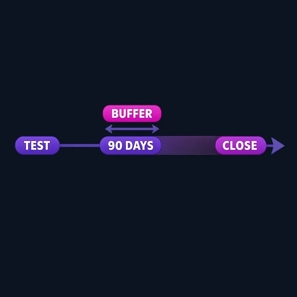 Timeline showing optimal water test scheduling for VA loan