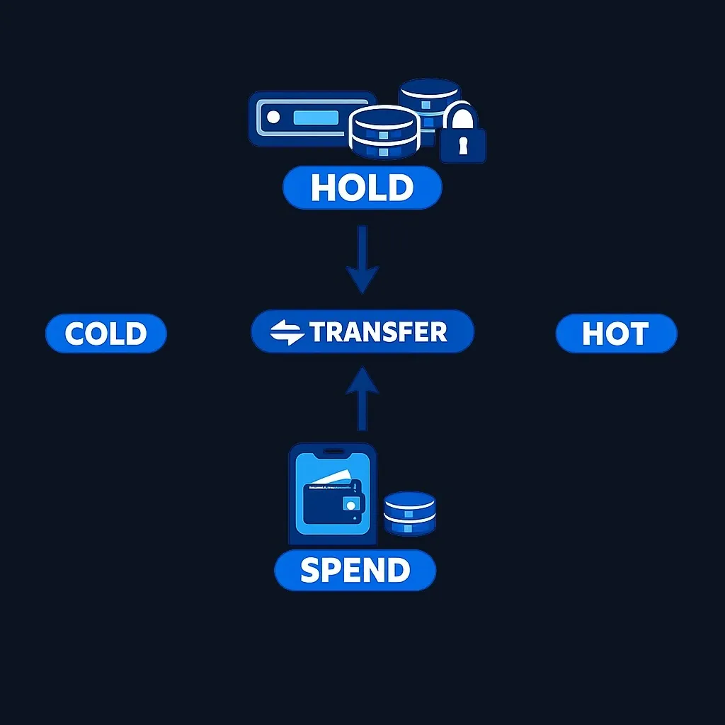 Diagram showing split wallet strategy for security and convenience