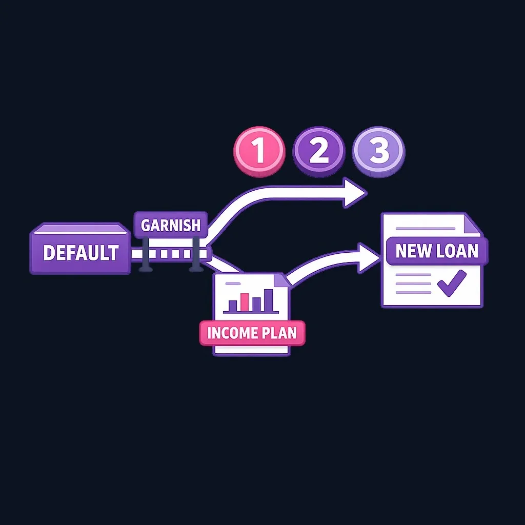 Diagram of two routes to consolidating a defaulted loan: three payments or an income-driven plan