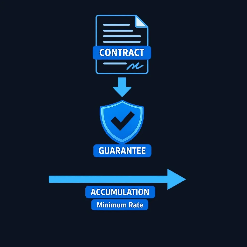Diagram showing fixed annuity contract structure with guarantee shield