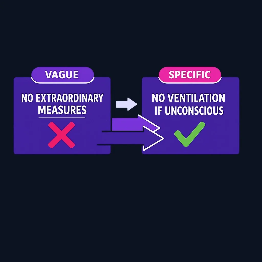 Comparison of vague versus specific living will language