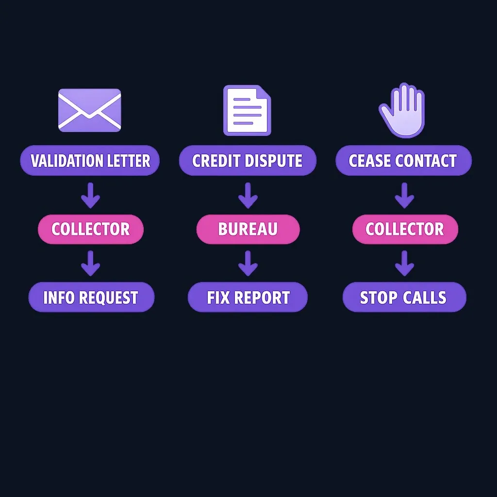 Comparison of three types of debt-related letters and their purposes