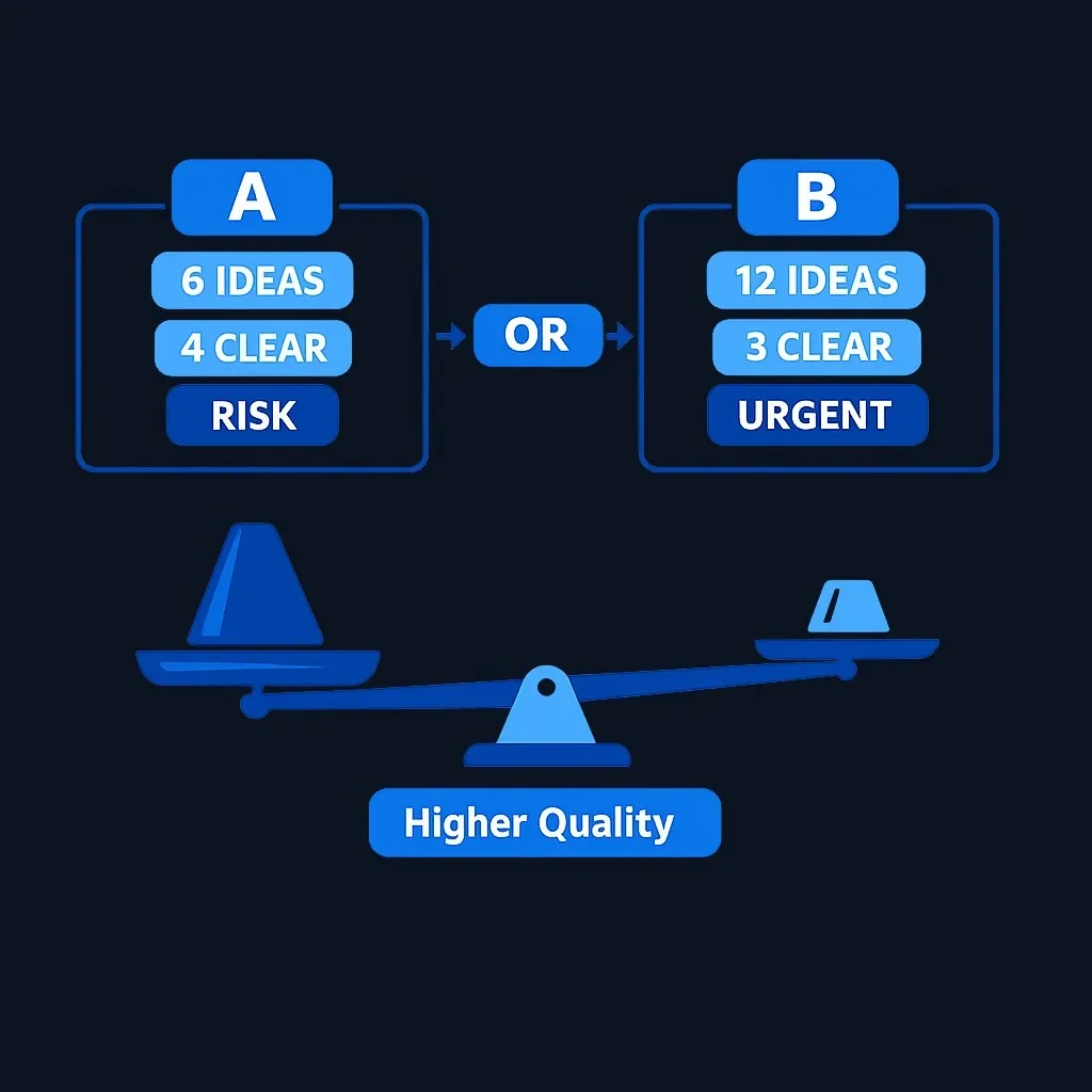 Side-by-side comparison showing newsletter quality metrics