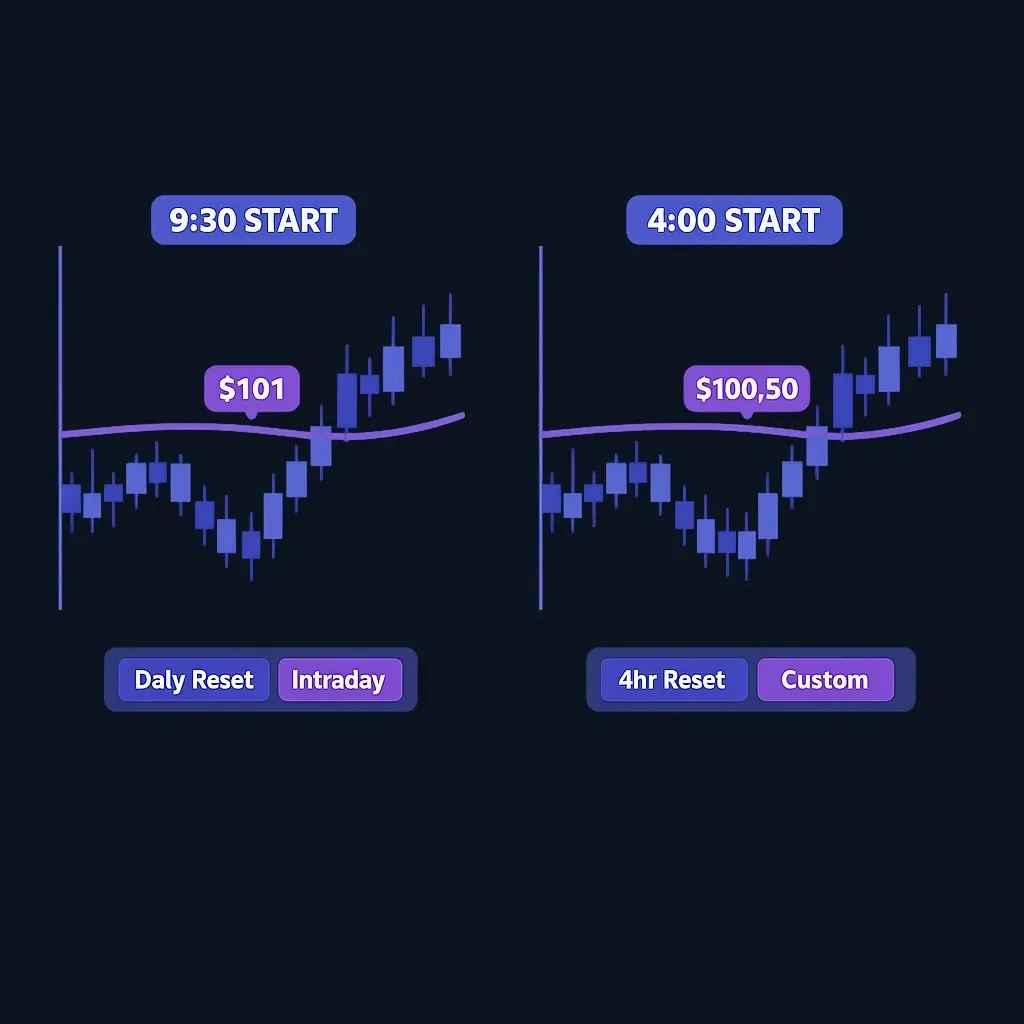Two side-by-side charts showing how different settings produce different indicator values