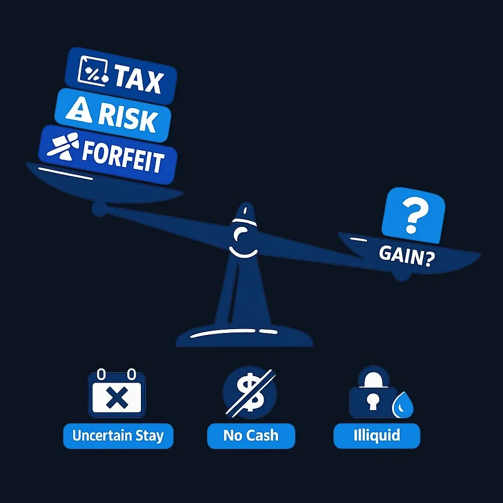 Diagram showing asymmetric risk when filing election under uncertain conditions