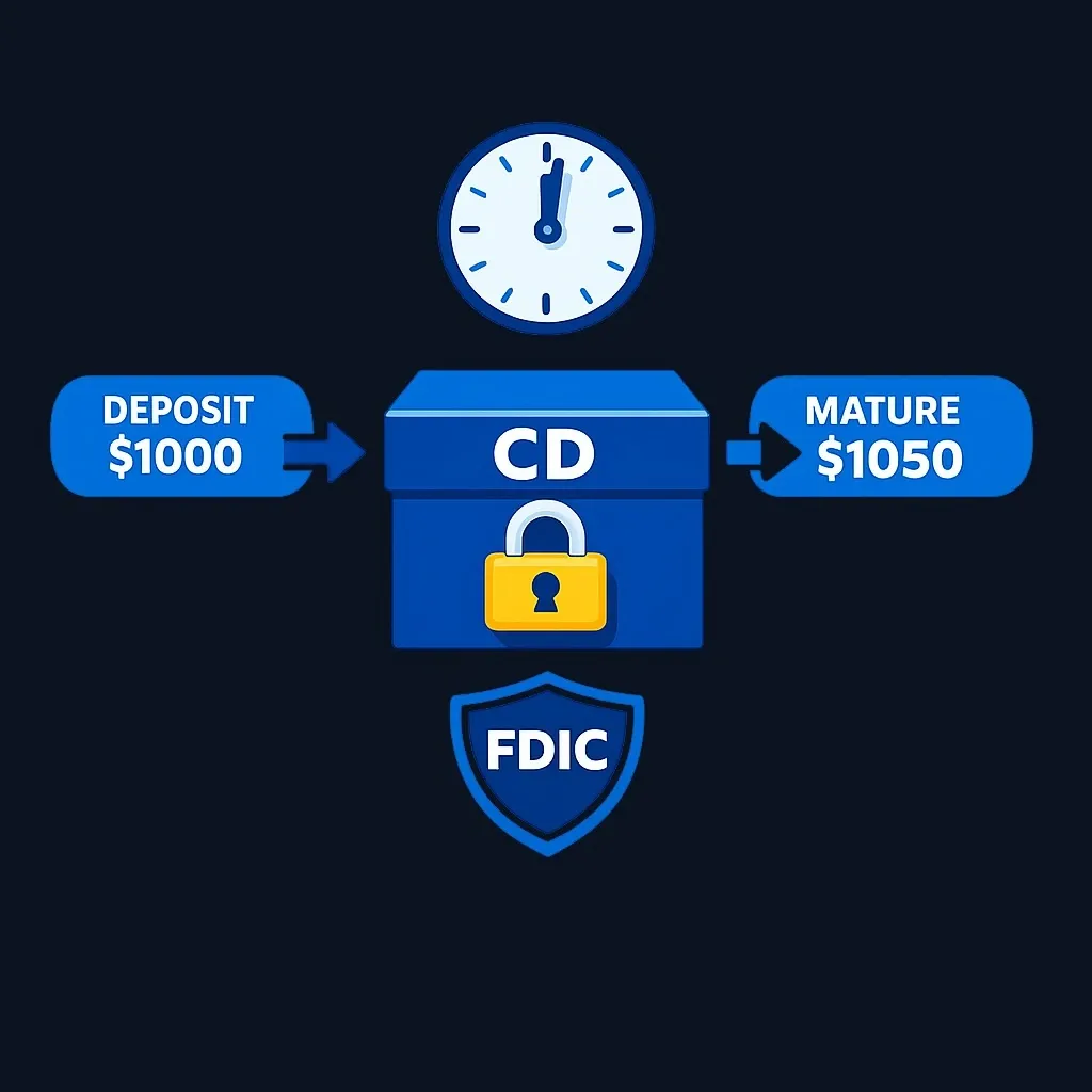Diagram showing CD time deposit structure with insurance