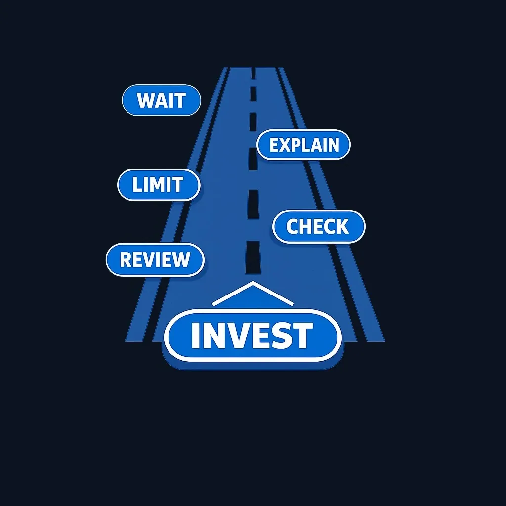 Conceptual diagram of investment decision guardrails