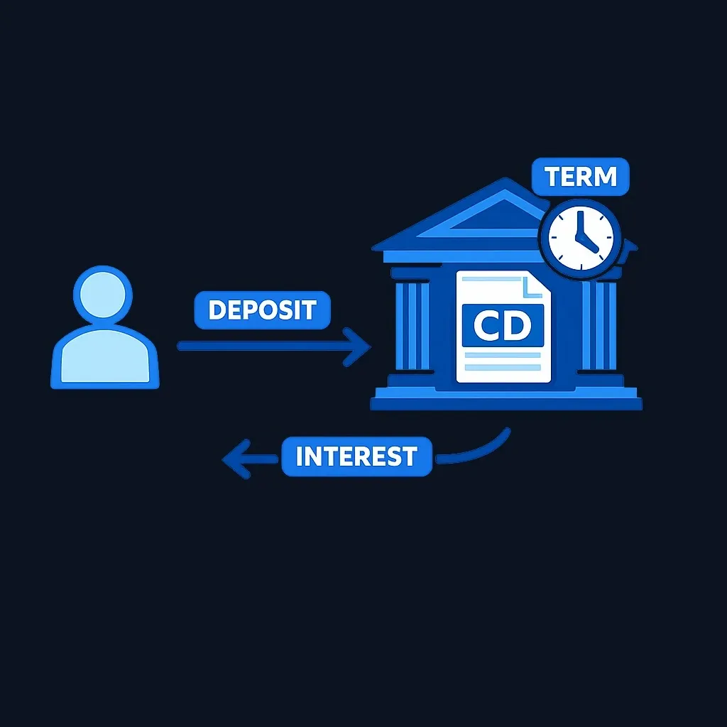 Diagram showing direct bank CD relationship between depositor and single bank