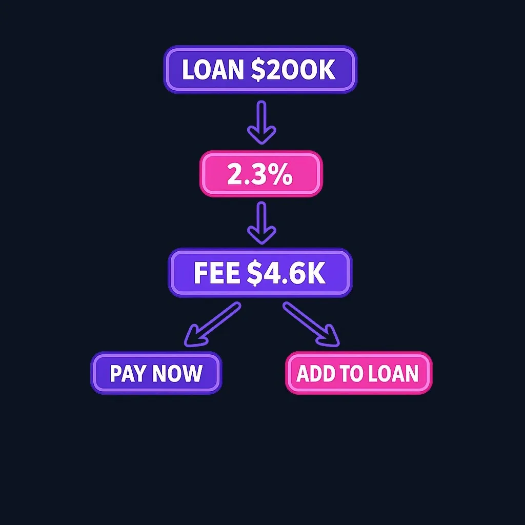 Diagram showing VA funding fee calculation as percentage of loan amount