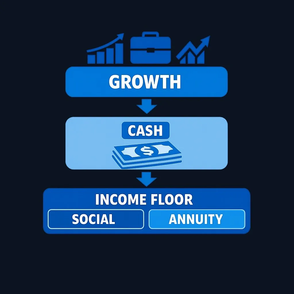 Diagram showing annuity as part of retirement income floor