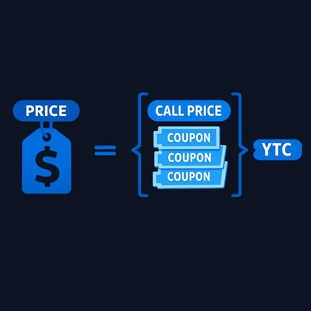 Diagram showing yield to call calculation components