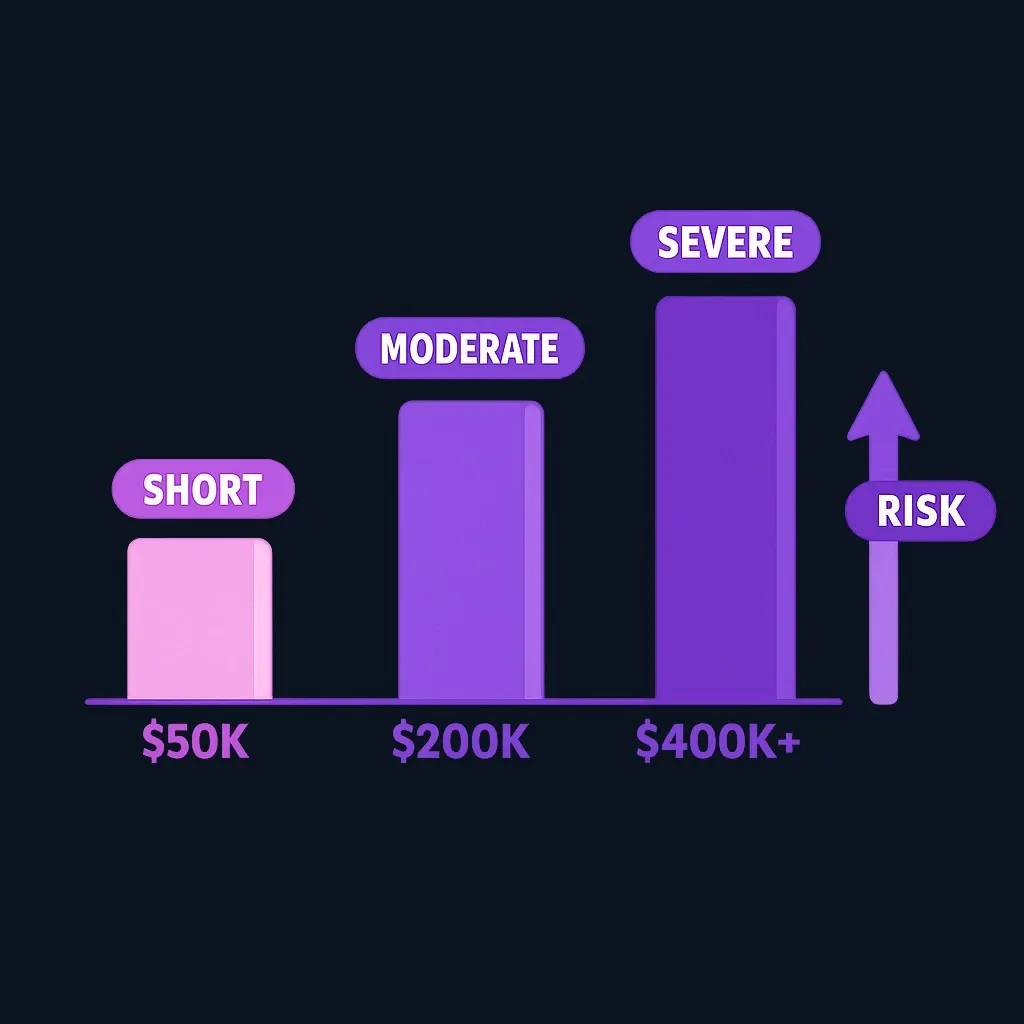 Three-scenario cost range for long-term care planning