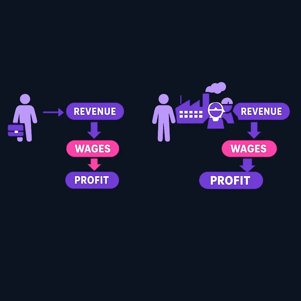 Conceptual diagram showing how revenue sources affect reasonable compensation requirements
