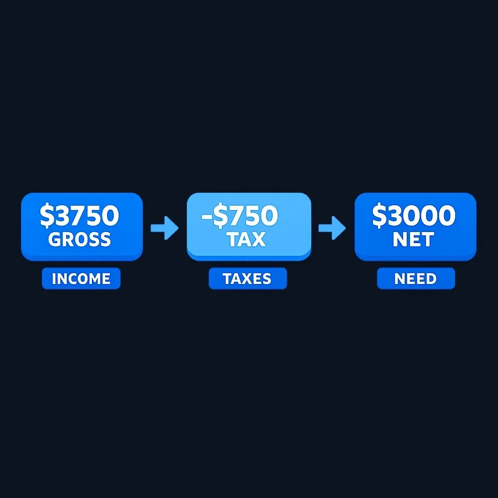 Example calculation showing withholding impact on hardship withdrawal