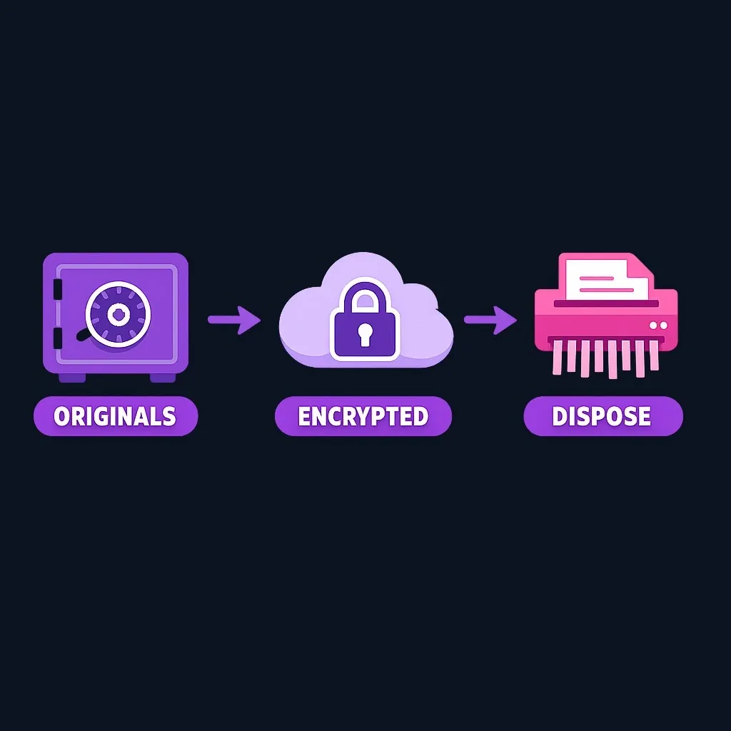 Secure document storage and disposal strategy