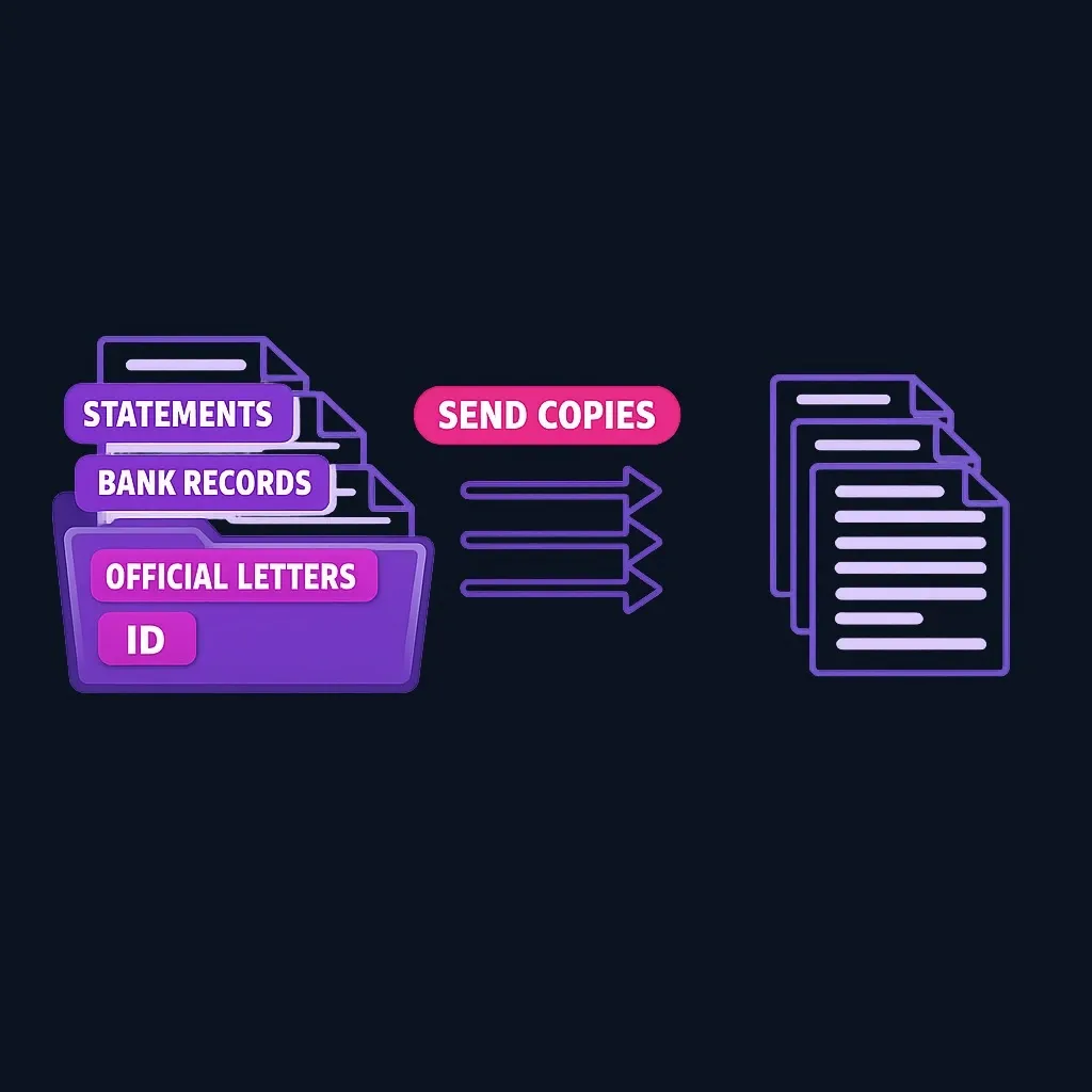Document organization checklist for credit dispute preparation