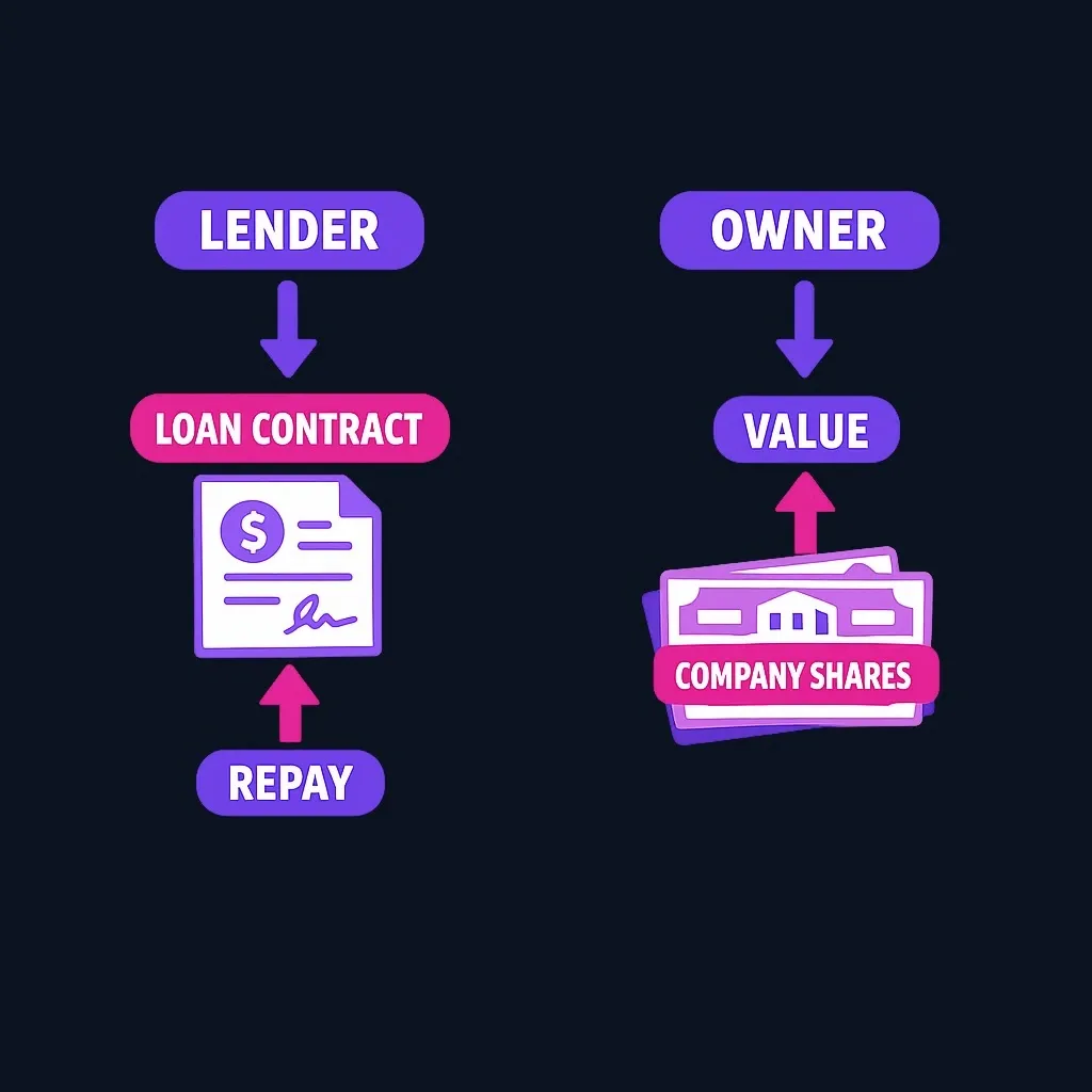 Diagram showing lender vs owner positions in capital structure
