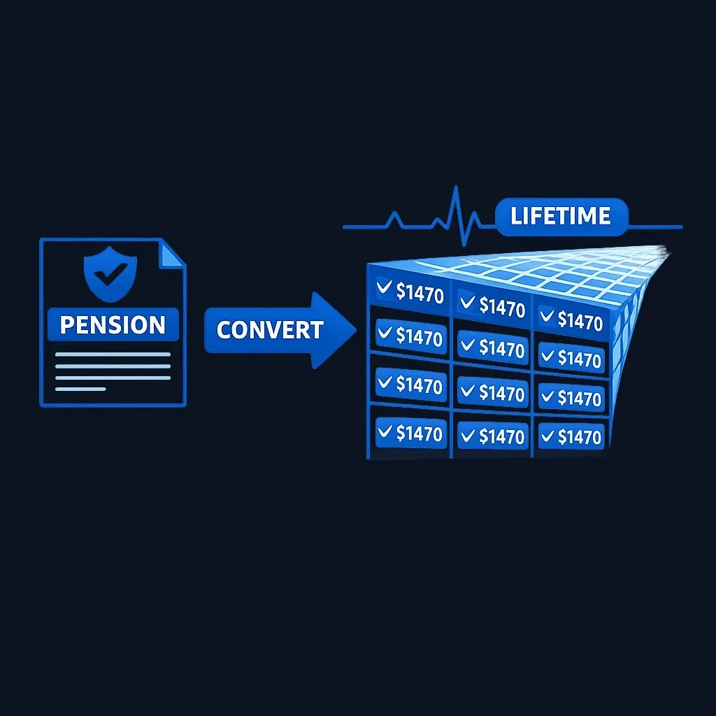 Diagram showing annuity as recurring lifetime payments
