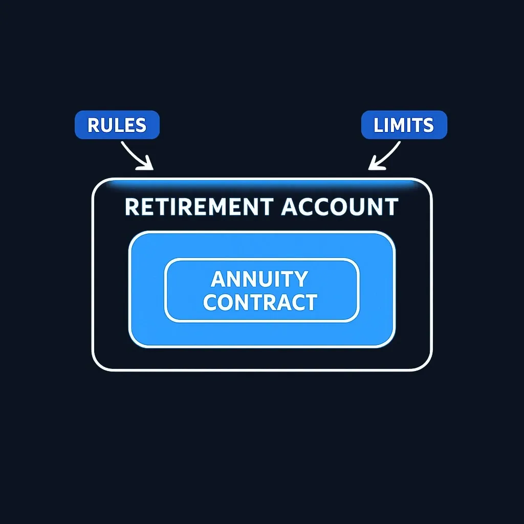 Diagram showing qualified annuity nested within retirement account structure
