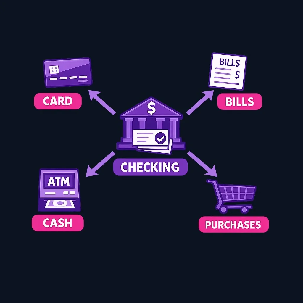 Checking account use cases diagram