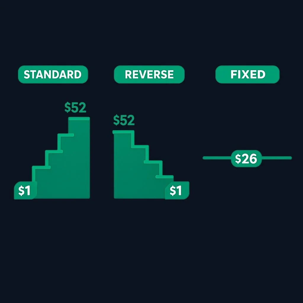 Comparison of three savings challenge structures showing deposit patterns