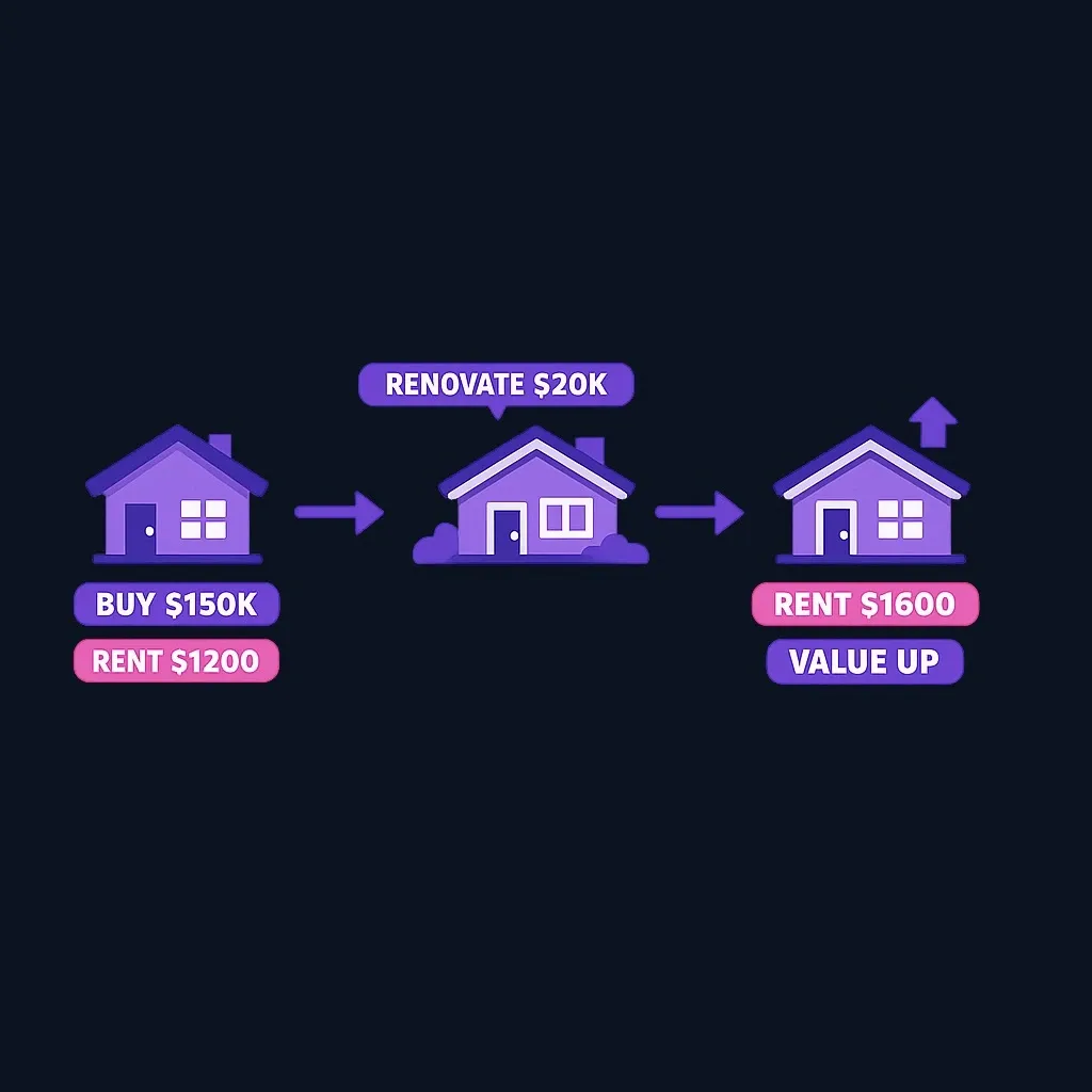 Example scenario showing how active rental property management can increase value