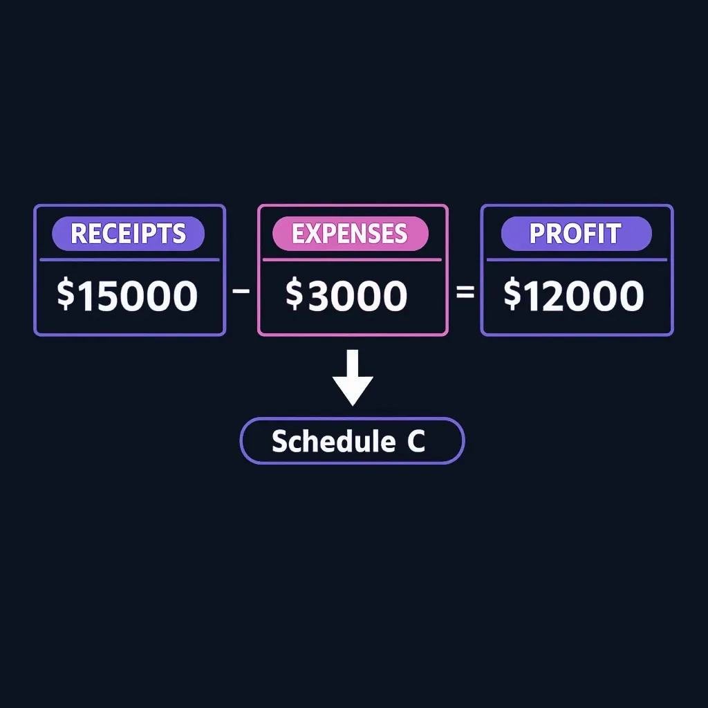 Simple formula showing business profit calculation