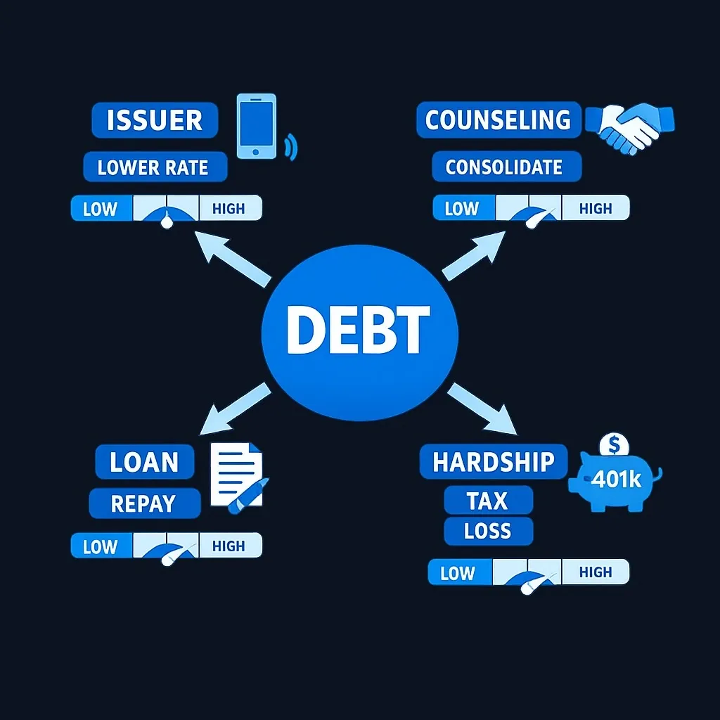 Comparison of credit card debt relief options