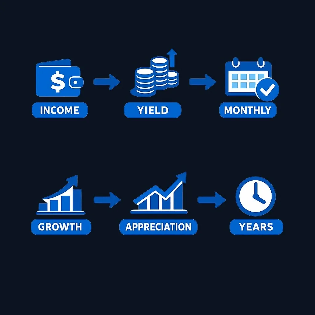 Two investor profiles showing different REIT ETF selection paths