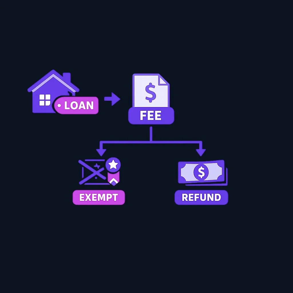 Diagram showing VA funding fee structure and exemption categories