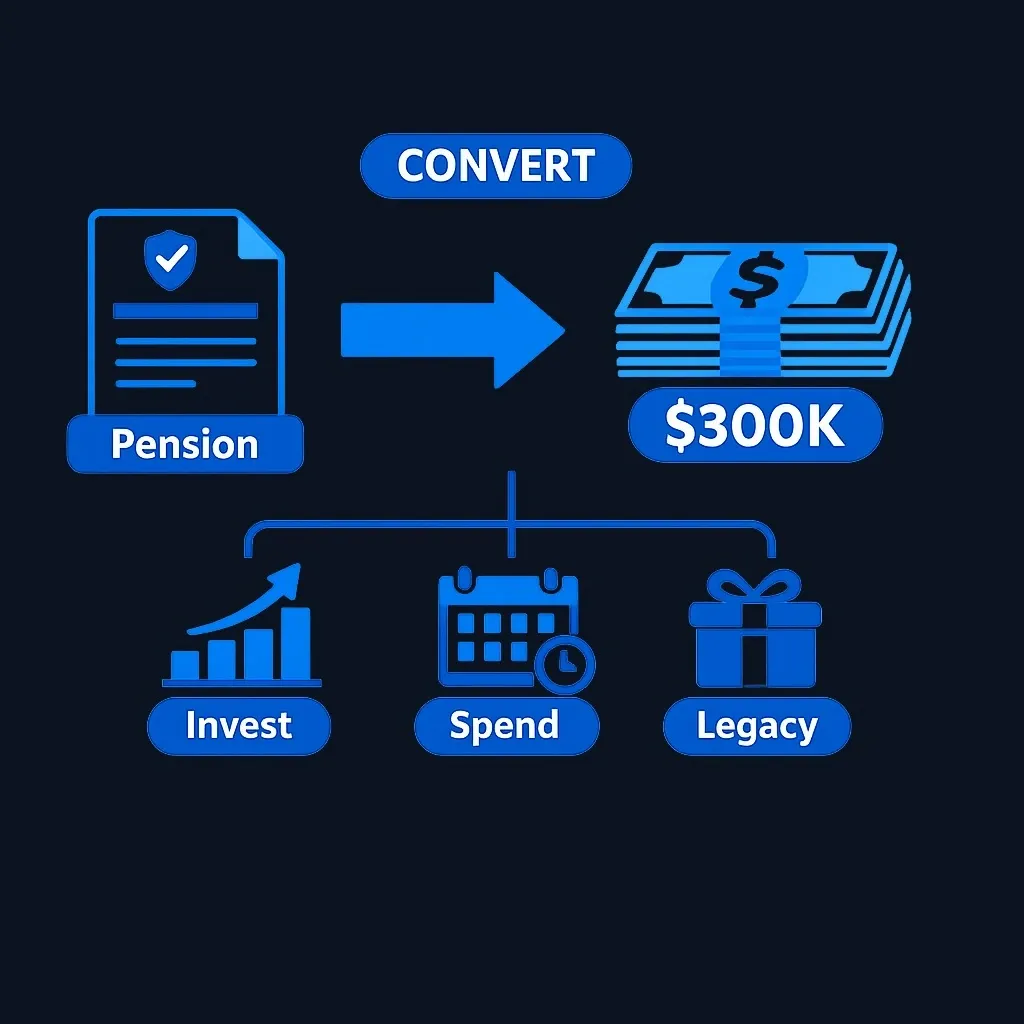 Diagram showing pension lump sum as a single payment