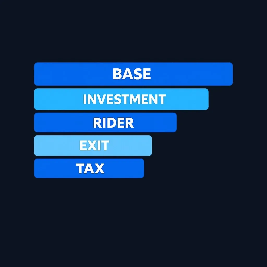 Fee evaluation checklist showing five cost categories to review